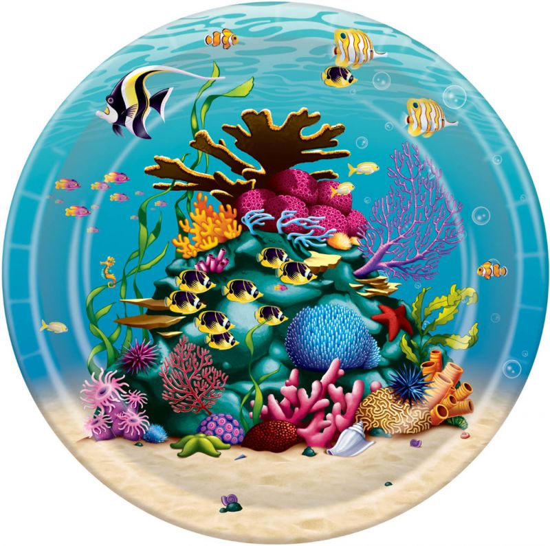 Under The Sea Plates - 8 Pack, 9"