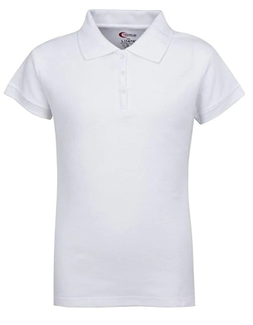 Juniors' Polo Uniform Shirts - White, Size Small
