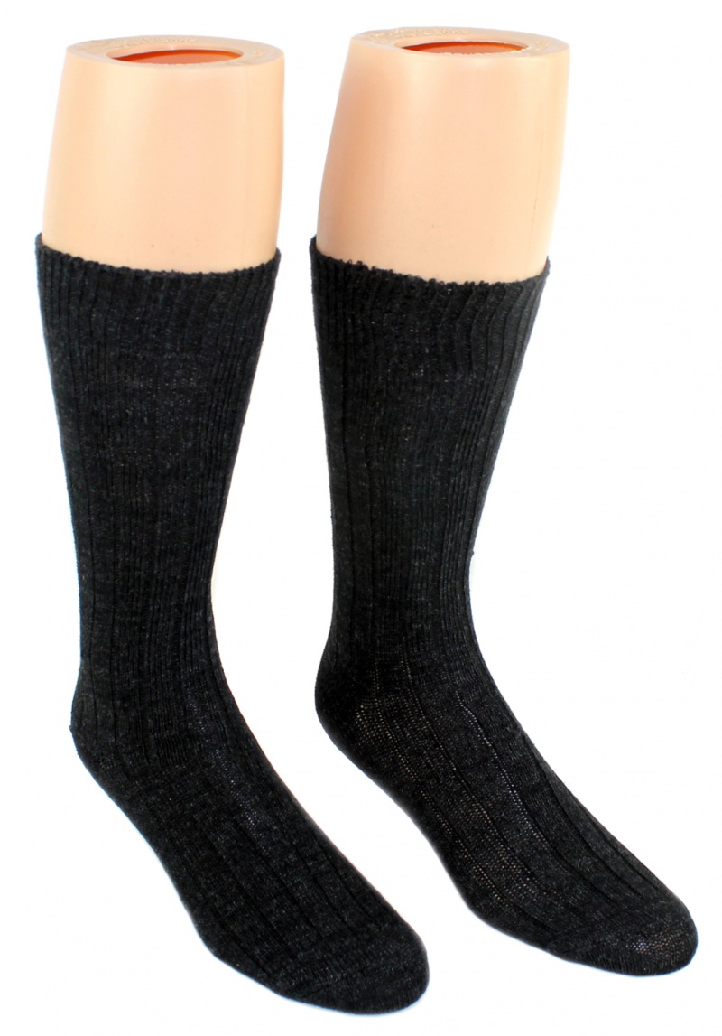 Men's Thermal Merino Wool Crew Socks - 2-Pack, Black