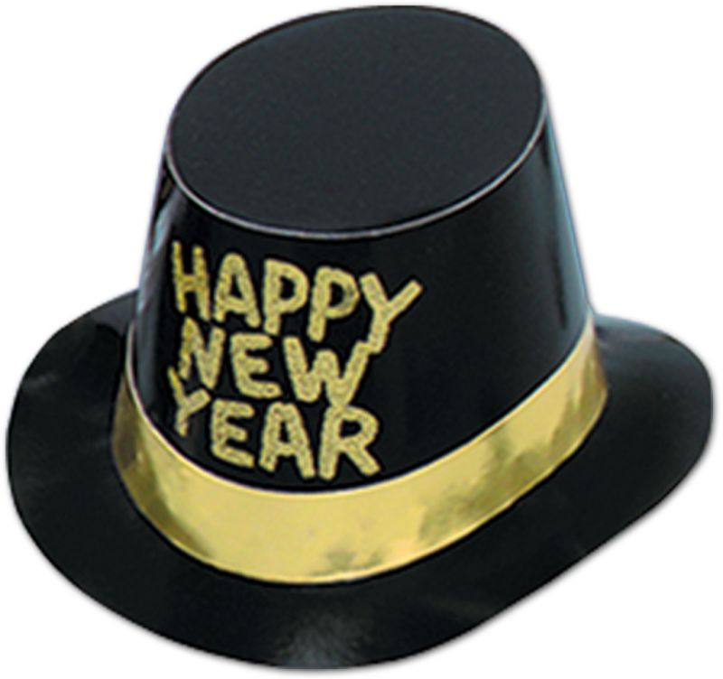 Black Hi-Hat With Glittered Hny - Gold Glitter Band