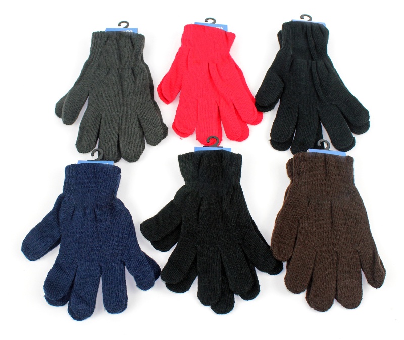 Bulk Adult Acrylic Gloves - Assorted Colors, One Size