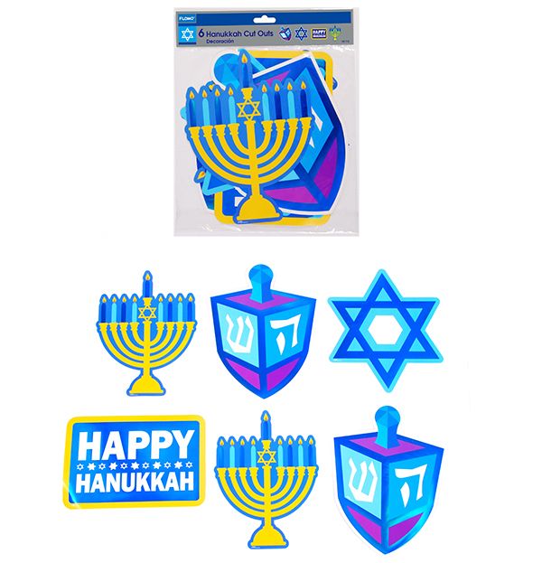 6 Count Hanukkah Paper Cut-Outs