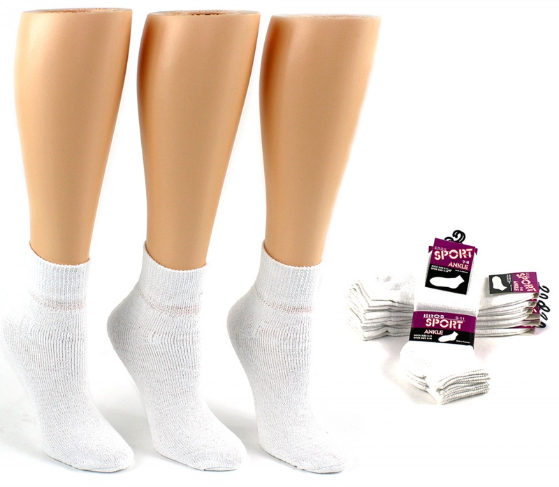 Women's White Ankle Socks - Size 9-11