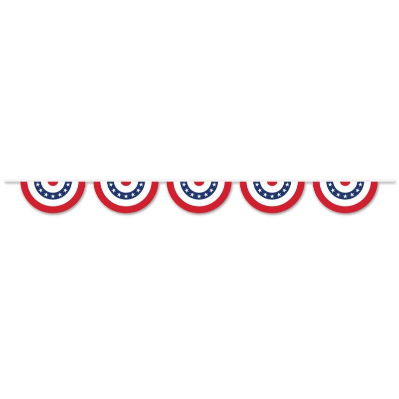 Patriotic Bunting Banner - Stars Stripes, 11" X 12'