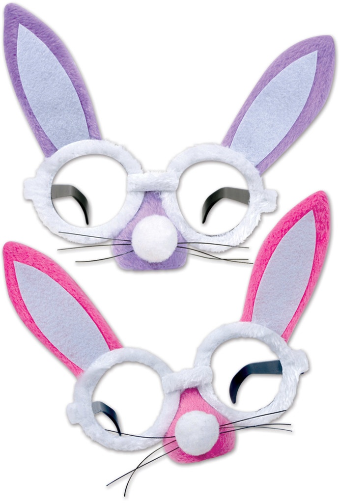 Plush Bunny Glasses - Lavender Pink