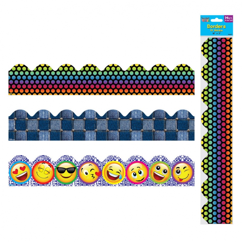 Wavy Printed Assorted Bulletin Board Borders