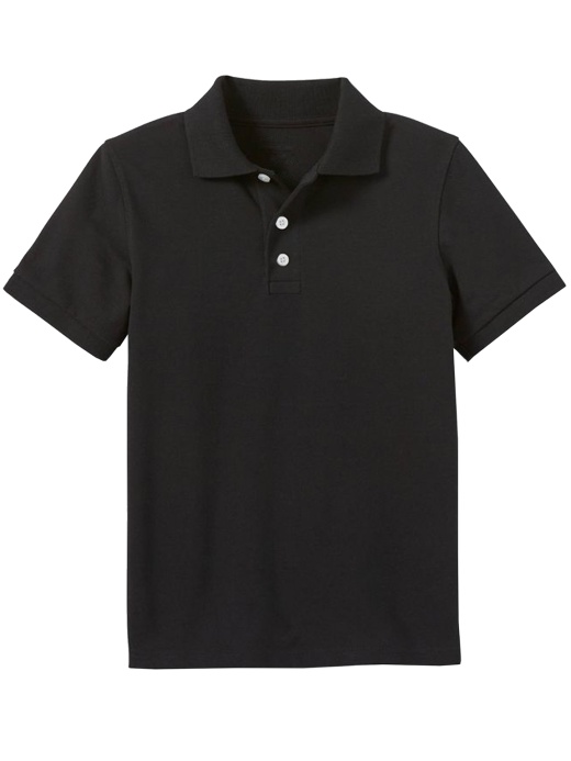 Uniform Polos - 2XL, Black, Short Sleeve