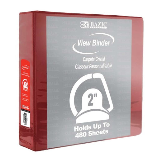 Slant-D 3 Ring View Binders - 2" Burgundy, 2 Pockets