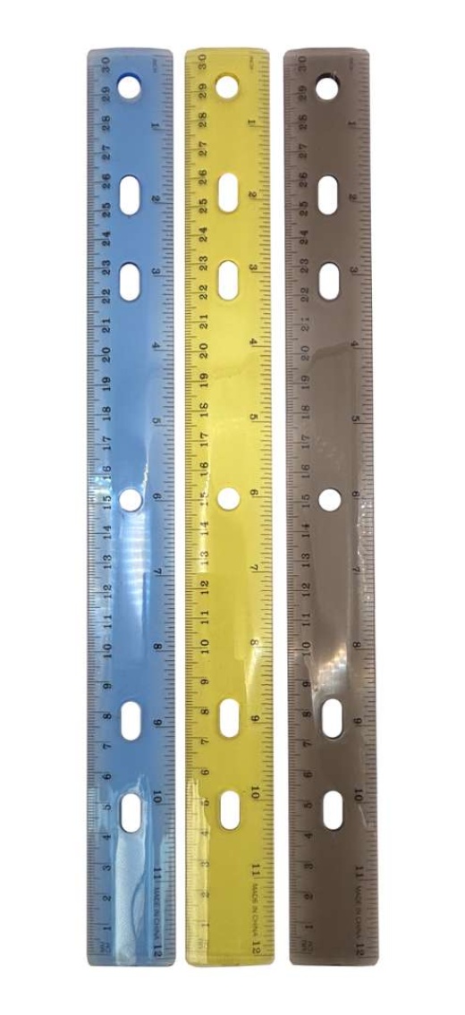 Transparent Plastic Rulers - Assorted, 12"