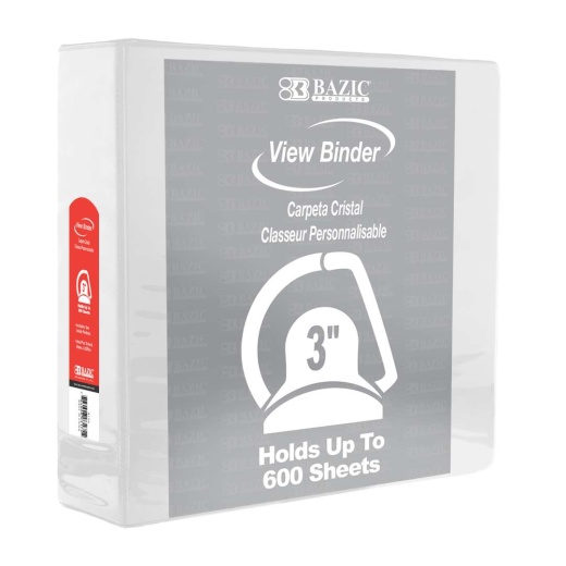 3" Slant-D Ring View Binders - White, 2 Pockets