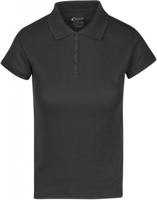 Juniors' Polo Uniform Shirts - Black, Size Small