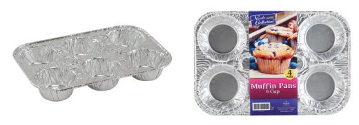 Aluminum Muffin Pans - 6 Cavity, 4 Pack