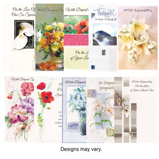 Sympathy Cards - Assorted, 5x7.5 Inch with Envelopes
