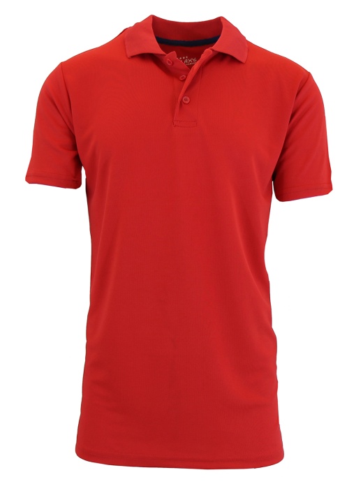 Men's Dry Fit Moisture-Wicking Polo Shirts - Red, 3Xl