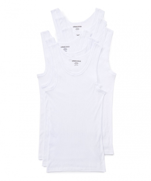 Men's A-Shirts - White, 6 Pack, S-XL Sizes