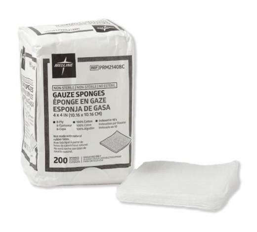 Non-Sterile Gauze Sponges - 200 Count, 4" x 4"