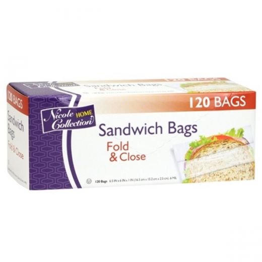 Sandwich Bags - Fold Close, 120 Count, Kosher Certified