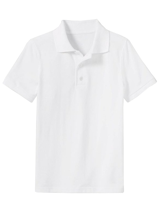 Boys' Uniform Polos - White, Short Sleeve, Extra Small