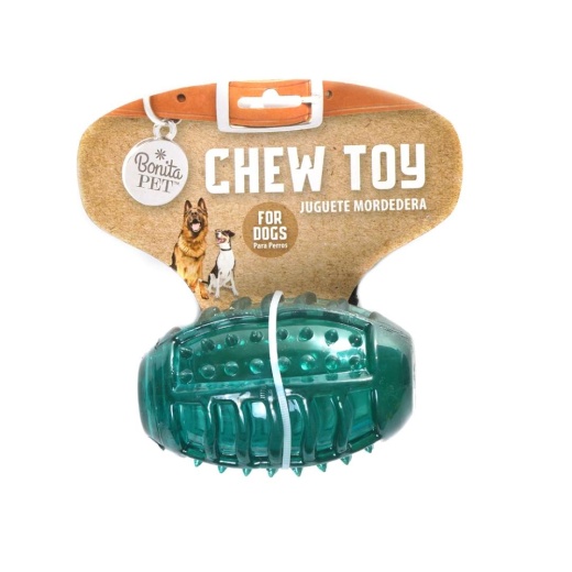 Football Chew Toy - Green, 4"