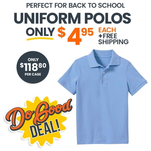Light Blue Unisex Uniform Polos 2XL - Short Sleeve Stretchy Shirts