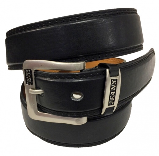 Men's Black Faux Leather Belts