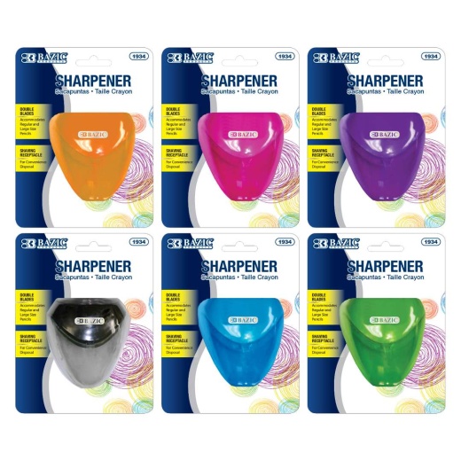 Pencil/Crayon Sharpeners - Dual Blades, Shavings Receptacle, 144 Pieces