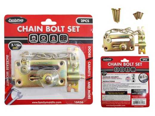 Chain Bolt Sets - 2 Piece Heavy-Duty Metal Construction