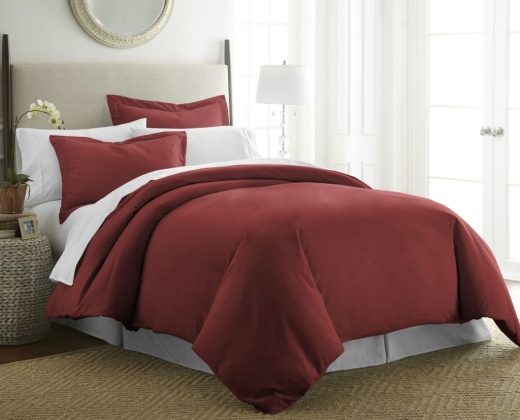 Burgundy Full-Queen 3 Piece Duvet Cover Sets