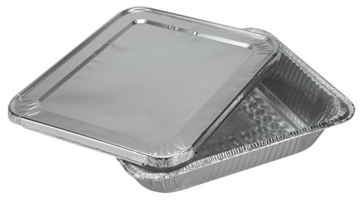 Deep Aluminum Pans With Lid - Half-Size, 2 Count