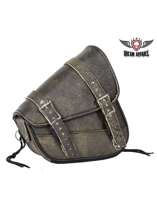 Dream Apparel Genuine Distressed Brown Leather Right Side Swing Arm Bag