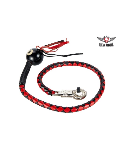 Red And Black Fringed Pool Ball8 Get Back Whip