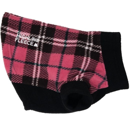 Highline Fleece Dog Coat - Pink And Black Plaid