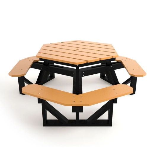 3 Seat Hexagonal Plastic Picnic Table