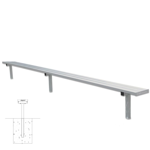 15 Foot Player Bench Without Back - Inground