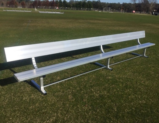 15' Aluminum Bench W/Back - 3 Legs - Portable