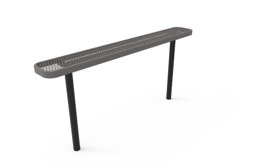 6' Bench Expanded Metal No/Back - Inground