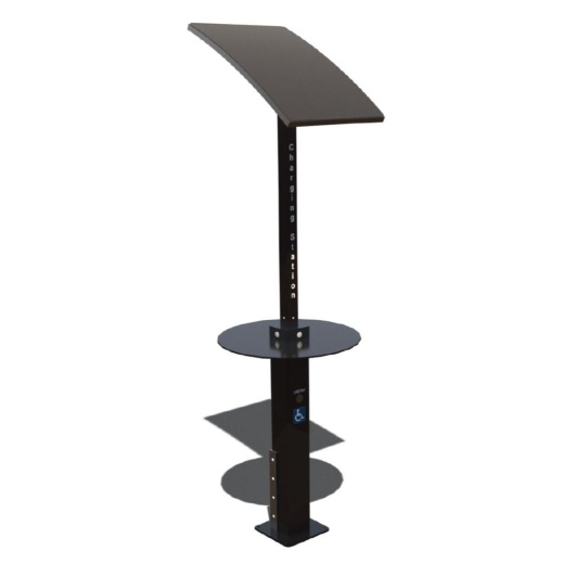 Outdoor Solar Charging Pole With Table And 4 Usb Ports