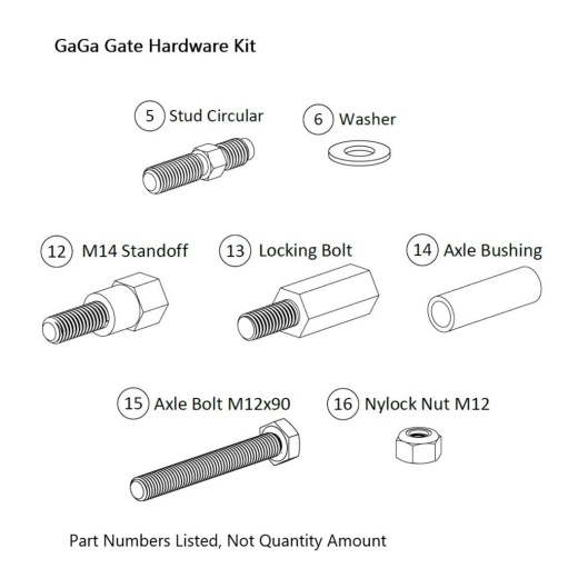 Gaga Gate Hardware Kit (#12-16 & #5-6)