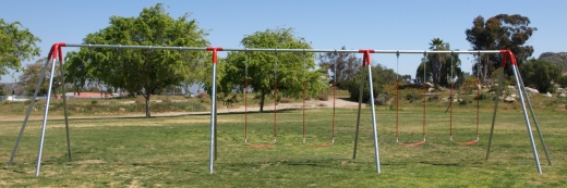 6 Seat Heavy Duty Tripod Swing Set With Strap Seat - 8' h