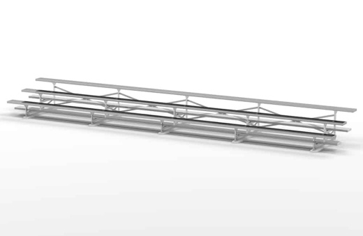 3 Row Aluminum Bleacher | 27' Length | 54 Seat