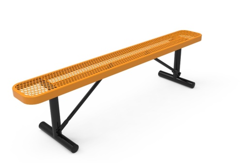 4' Bench-Expanded Metal No/Back - Portable