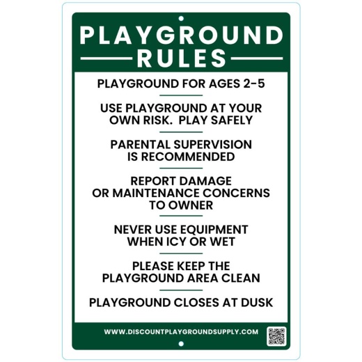 Aluminum Playground Sign - Ages 2-5