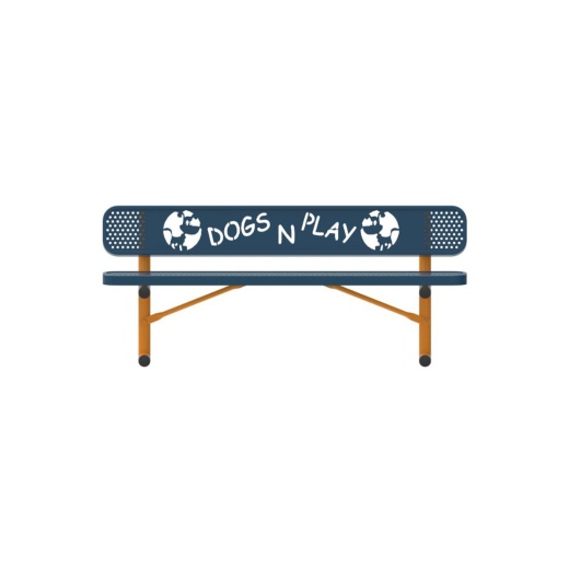 6' Dog Themed Bench - Punched Steel - Portable