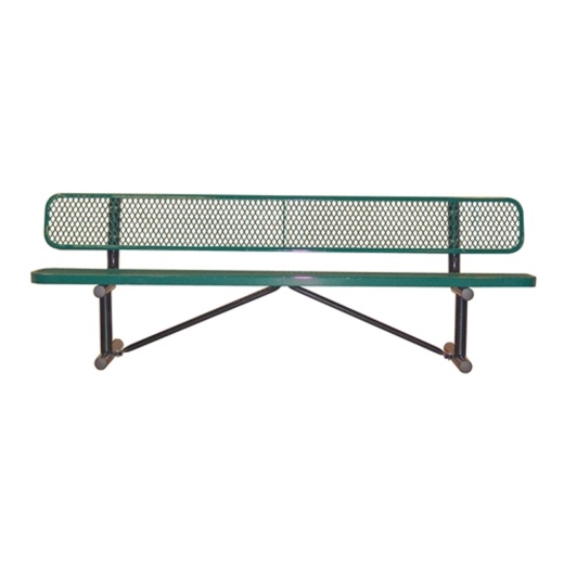 8' Bench W/Back Expanded Metal - Portable