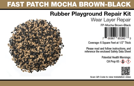Fast Patch Poured-In-Place Surfacing Repair Kit Fix Rubber Playground – Mocha Brown-Black