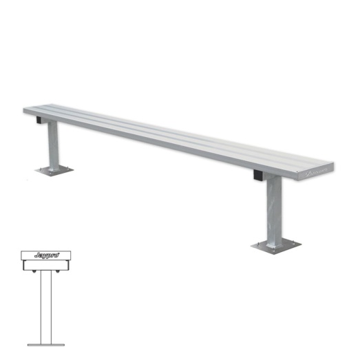 7 1/2 Foot Player Bench Without Back - Surface Mount