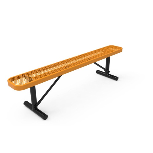 8' Bench Expanded Metal No/Back - Portable