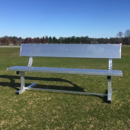 7.5' Aluminum Bench W/Back - 2 Legs - Portable