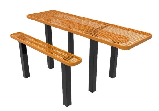 8' Rectangular Accessible Expanded Metal Independent Pedestal Table - Inground Mount