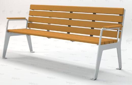 6' Plaza Park Bench - Portable